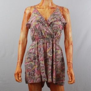 ZIMMERMANN | spaghetti strap floral ruffle romper